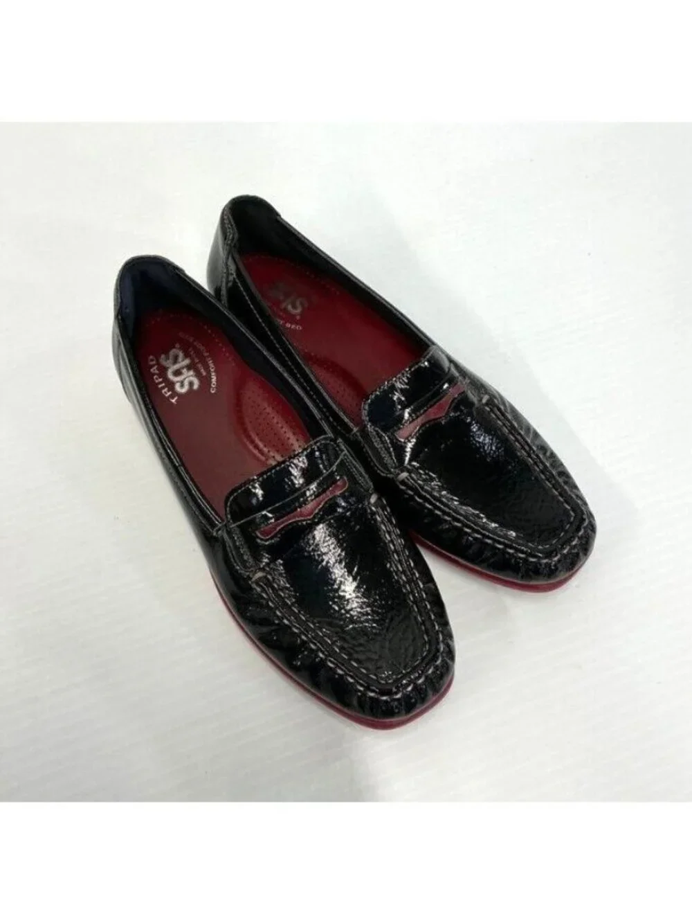SAS Penny J Womens Size 10 N Shoes Black Rouge Patent Leather Slip-On Loafers